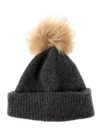 Pre-owned White + Warren Knit Cashmere Beanie In Gray