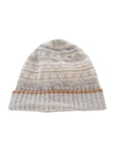 Pre-owned White + Warren Knitted Cashmere Beanie In Neutral