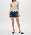 White + Warren Linen Gauze Ribbed V Neck Cardigan Sweater In Calico In Grey