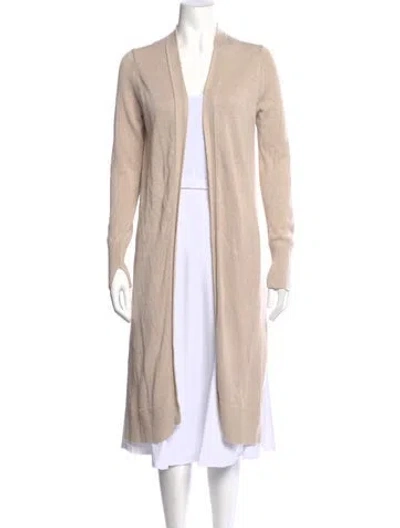 Pre-owned White + Warren Linen Open Front Sweater In Neutral