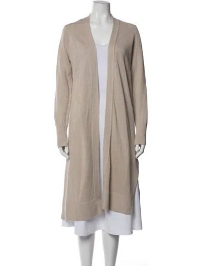 Pre-owned White + Warren Linen Open Front Sweater In Neutral
