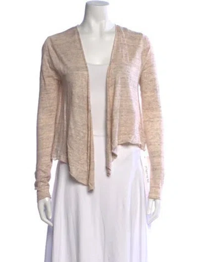 Pre-owned White + Warren Linen Open Front Sweater In Neutral