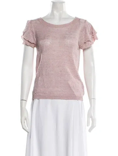Pre-owned White + Warren Linen Scoop Neck Sweater In Neutral
