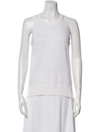 Pre-owned White + Warren Linen Scoop Neck Top In Neutral