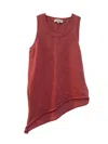 White + Warren Linen Slub Blend Side Tie Tank In Hibiscus Heather In Multi