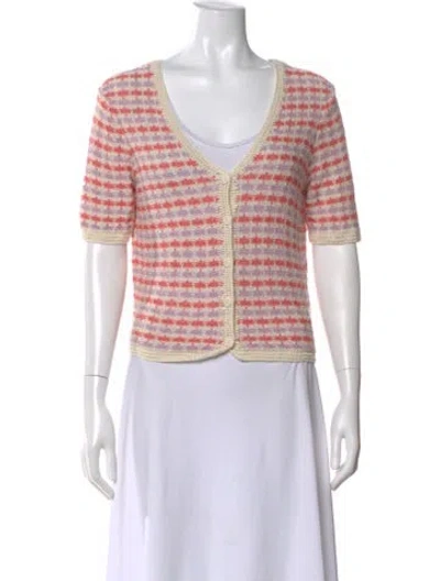Pre-owned White + Warren Linen Striped Sweater