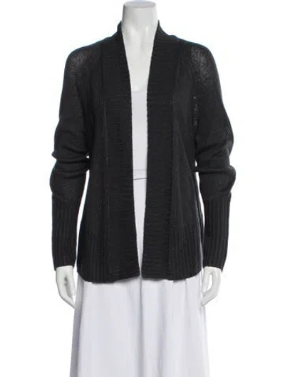 Pre-owned White + Warren Linen V-neck Sweater In Gray