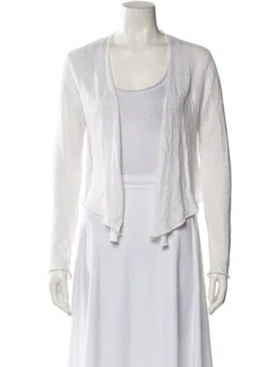 Pre-owned White + Warren Linen V-neck Sweater In White