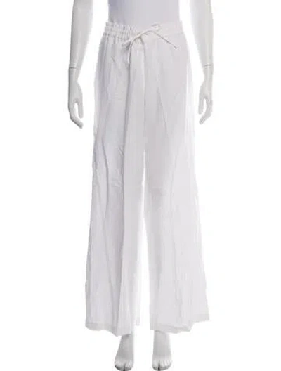 Pre-owned White + Warren Linen Wide Leg Pants In White