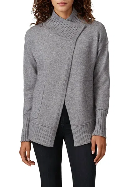 White + Warren Lofty Blend Ribbed Coatigan In Storm Grey In Gray