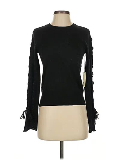 Pre-owned White + Warren Long Sleeve Top Black Boatneck Tops