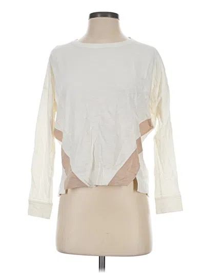 Pre-owned White + Warren Long Sleeve T-shirt In Ivory