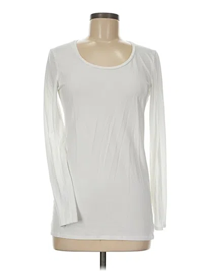 Pre-owned White + Warren Long Sleeve T-shirt In White