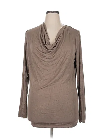 Pre-owned White + Warren Long Sleeve Turtleneck In Brown