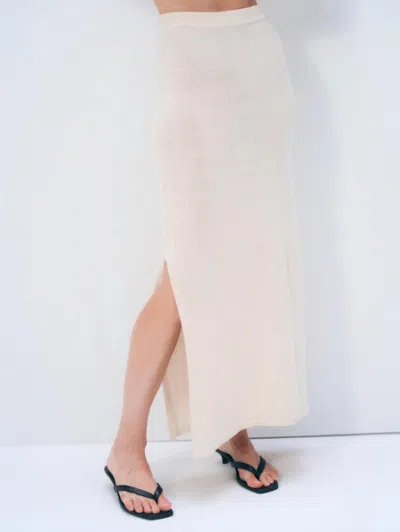 White + Warren Luxe Organic Cotton Skirt In Ecru In Neutral