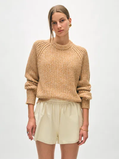 White + Warren Merino Blend Marled Sweatshirt In Yellow Combo