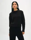 White + Warren Cashmere Sweatshirt Black In Black