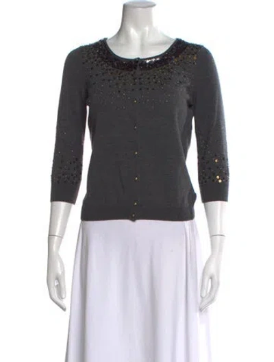 Pre-owned White + Warren Merino Wool Crew Neck Sweater In Grey