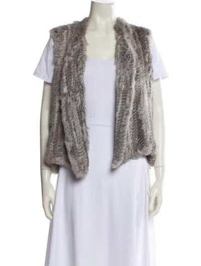 Pre-owned White + Warren Merino Wool Fur Jacket In Gray