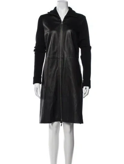 Pre-owned White + Warren Merino Wool Knee-length Dress In Black