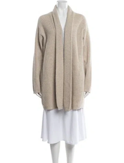 Pre-owned White + Warren Merino Wool Open Front Sweater In Neutral