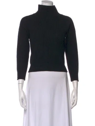 Pre-owned White + Warren Merino Wool Turtleneck Sweater In Black