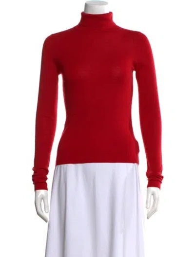 Pre-owned White + Warren Merino Wool Turtleneck Sweater W/ Tags In Red