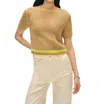 White + Warren Mesh Tshirt In Tan Marl