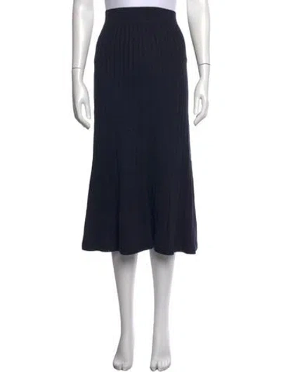 Pre-owned White + Warren Midi Length Skirt In Black