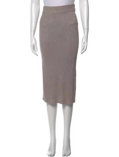 Pre-owned White + Warren Midi Length Skirt In Gray