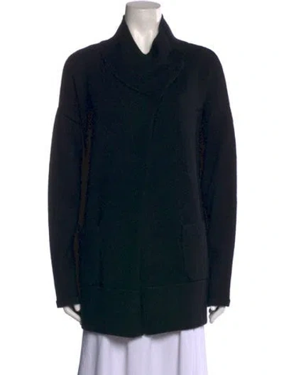 Pre-owned White + Warren Mock Neck Sweater In Black