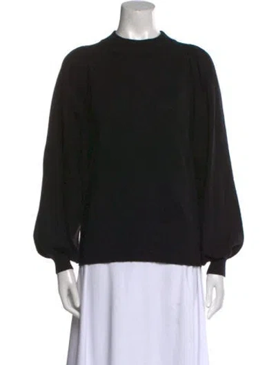 Pre-owned White + Warren Mock Neck Sweater In Black
