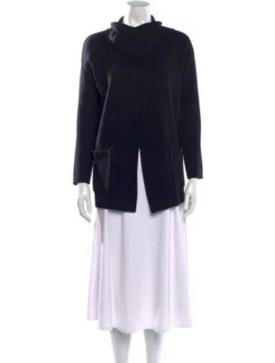 Pre-owned White + Warren Mock Neck Sweater In Black