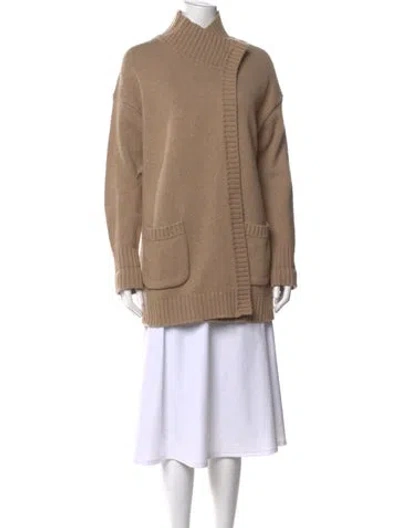 Pre-owned White + Warren Mock Neck Sweater In Brown