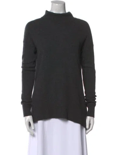 Pre-owned White + Warren Mock Neck Sweater In Gray