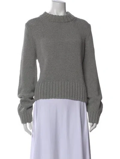 Pre-owned White + Warren Mock Neck Sweater In Gray
