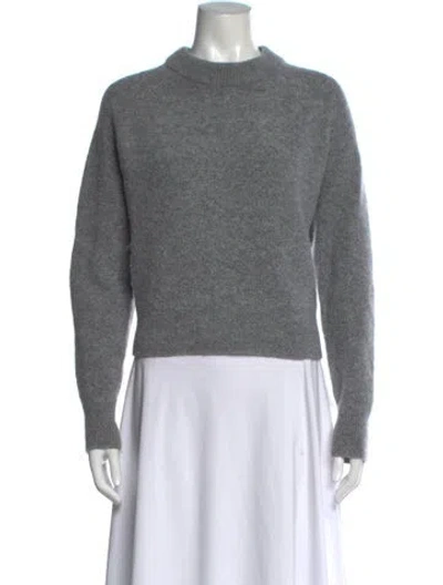 Pre-owned White + Warren Mock Neck Sweater In Gray