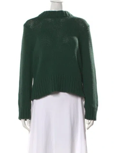 Pre-owned White + Warren Mock Neck Sweater In Green