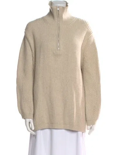 Pre-owned White + Warren Mock Neck Sweater In Neutral