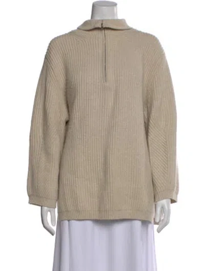 Pre-owned White + Warren Mock Neck Sweater In Neutral