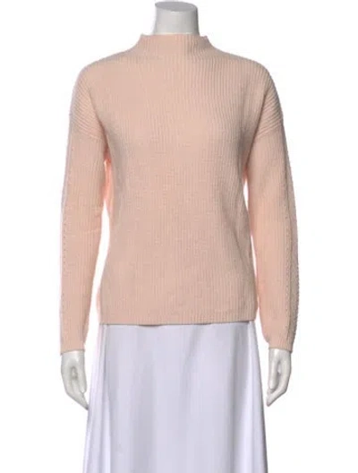 Pre-owned White + Warren Mock Neck Sweater In Pink