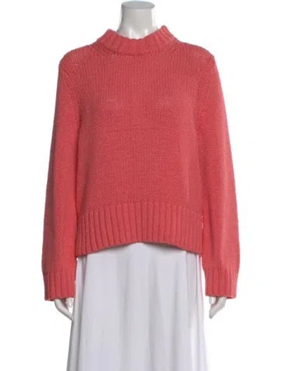 Pre-owned White + Warren Mock Neck Sweater In Pink