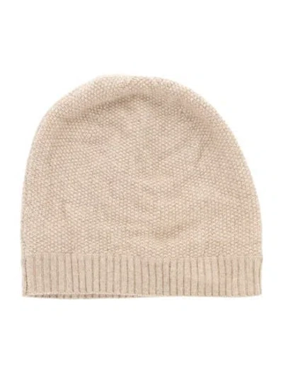 Pre-owned White + Warren Neutral Wool Knitted Beanie