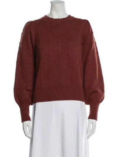 Pre-owned White + Warren Nylon Crew Neck Sweater In Burgundy