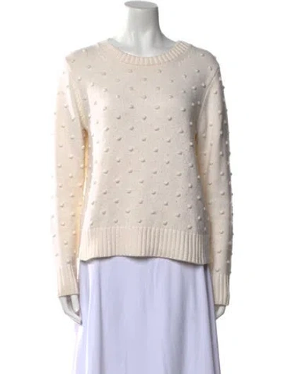Pre-owned White + Warren Nylon Scoop Neck Sweater In Neutral