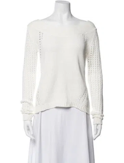 Pre-owned White + Warren Off-the-shoulder Long Sleeve Top W/ Tags In Neutrals