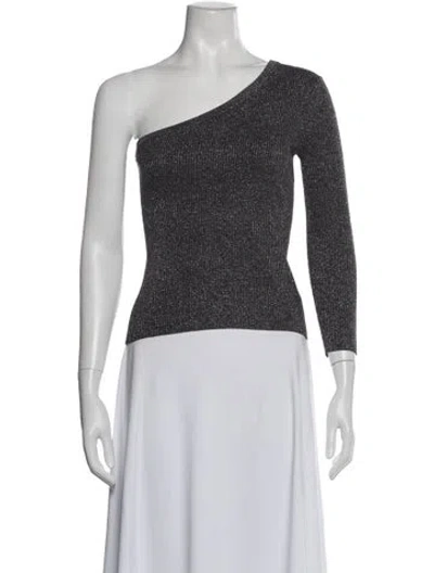 Pre-owned White + Warren One-shoulder Long Sleeve Top