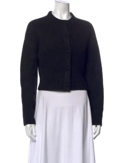 Pre-owned White + Warren Open Front Sweater In Black
