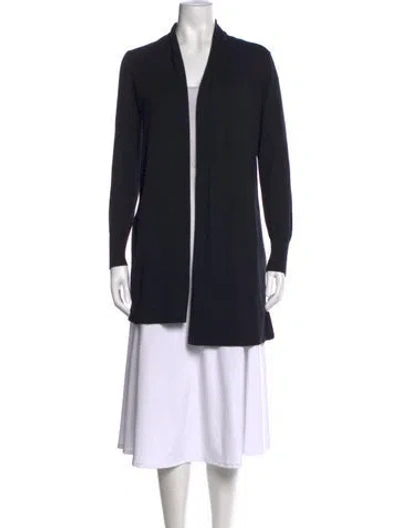 Pre-owned White + Warren Open Front Sweater In Black
