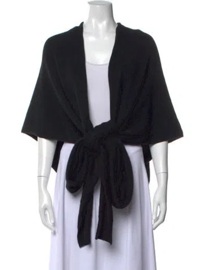 Pre-owned White + Warren Open Front Sweater In Black